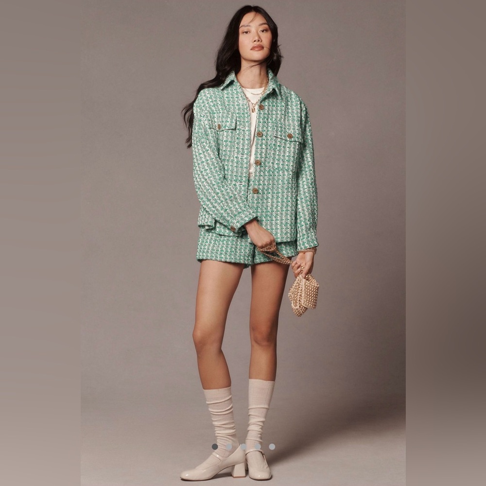 Green Tweed shirt Jacket